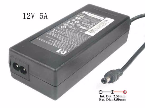 HP Common Item (HP) AC Adapter- Laptop SH-OD030D15, 12V 5A, Barrel 5.5/2.5mm, 2-Prong