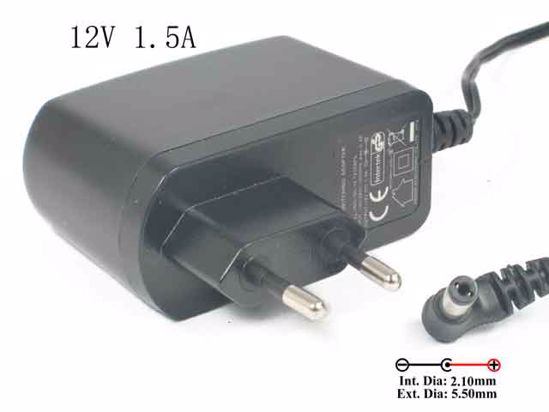 Honor ADS-18C-12 AC Adapter NEW Original 12V 1.5A, 5.5/2.1mm, EU 2-Pin, New