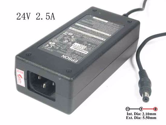 Epson M246A AC Adapter 20V Above 24V 2.5A, 5.5/2.1mm, C14, New