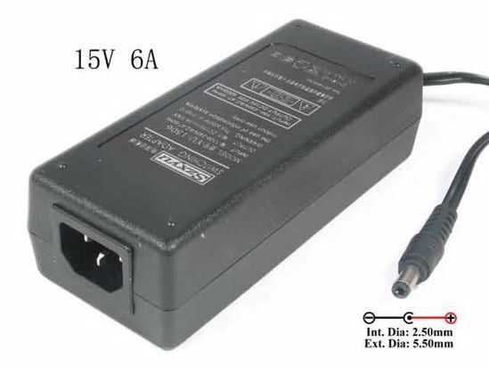 ACP OEM Power AC Adapter Compatible 15V 6A, 5.5/2.5mm, C14, New