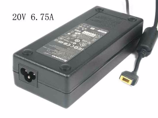 Lenovo Common Item (Lenovo) AC Adapter- Laptop 20V 6.75A, Rectangular Tip, 3-Prong, New