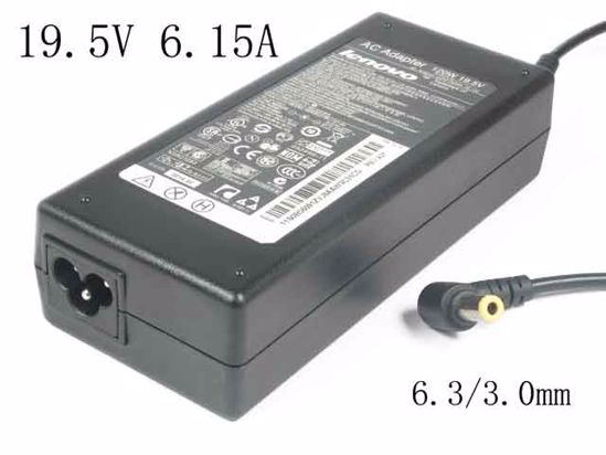 Lenovo B300 Series AC Adapter- Laptop FRU P/N:41A9732, 19.5V 6.15A, Barrel 6.3/3.0mm, 3-