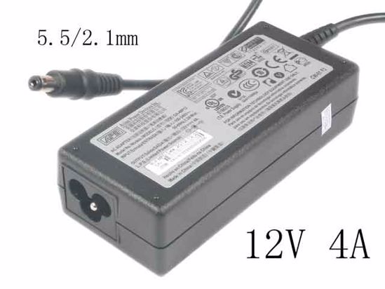 APD / Asian Power Devices DA-48P12 AC Adapter NEW Original 12V 4A, Barrel 5.5/2.1mm, 3-P