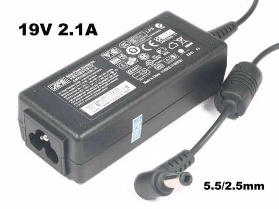 APD / Asian Power Devices DA-40A19 AC Adapter 20V Above 19V 2.5A, Barrel 5.5/2.5mm, 3-