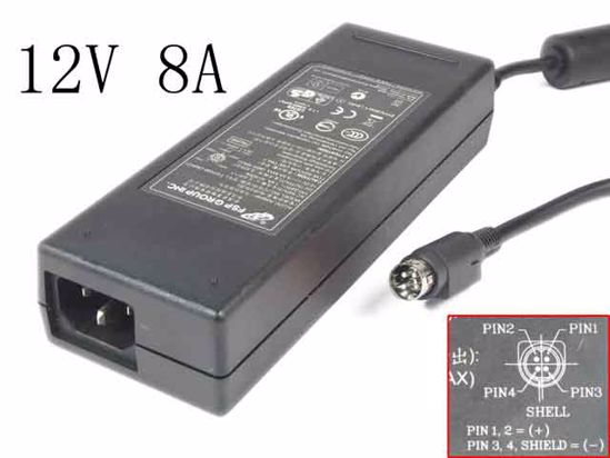 FSP Group Inc FSP096-DMAD1 AC Adapter- Laptop 12V 8A, 4P P1 4=V