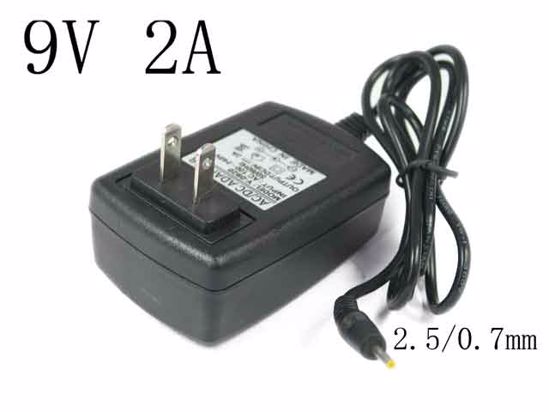 ACP OEM Power AC Adapter Compatible Y-0920, 9V 2A, Barrel 2.5/0.7mm, New