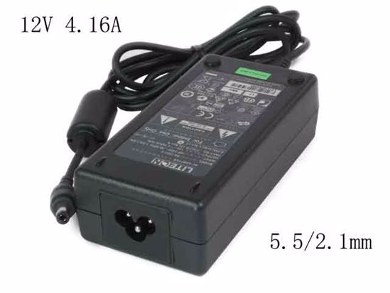 LITE-ON PA-1051-0 AC Adapter- Laptop 12V 4.16A, Barrel 5.5/2.1mm, 3-Prong