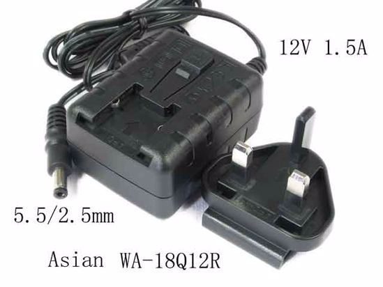 APD / Asian Power Devices WA-18Q12R AC Adapter NEW Original 12V 1.5A, Barrel 5.5/2.5mm,