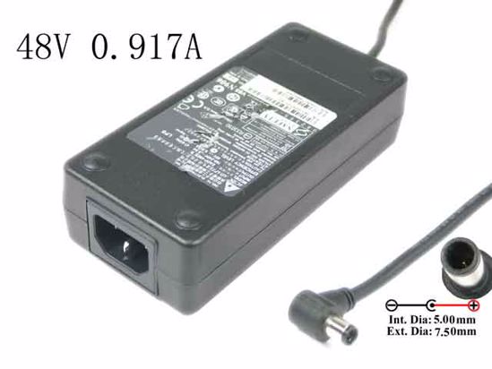 Delta Electronics EADP-48EB AC Adapter 20V Above 48V 0.917A, 7.5/5mm pin, C14