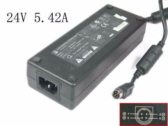 Li Shin 0227B24130 AC Adapter 20V Above 24V 5.42A, 4-Pin P3 4=V