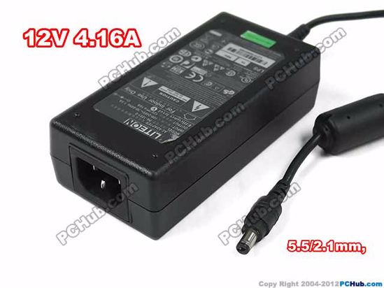 LITE-ON PA-1051-0 AC Adapter- Laptop 12V 4.16A, Barrel 5.5/2.1mm, C14