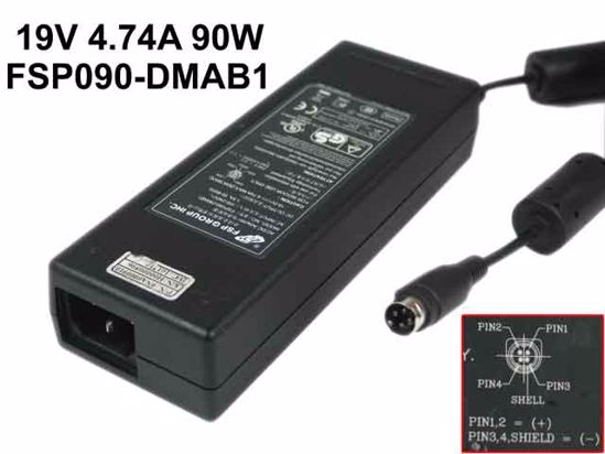 FSP Group Inc FSP090-DMAB1 AC Adapter- Laptop 4-Pin DIN, IEC C14, FSP090-DMAB1