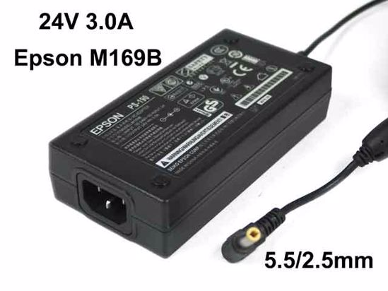 Epson M169B AC Adapter 20V Above 24V 2.5A, 5.5/2.5mm, New