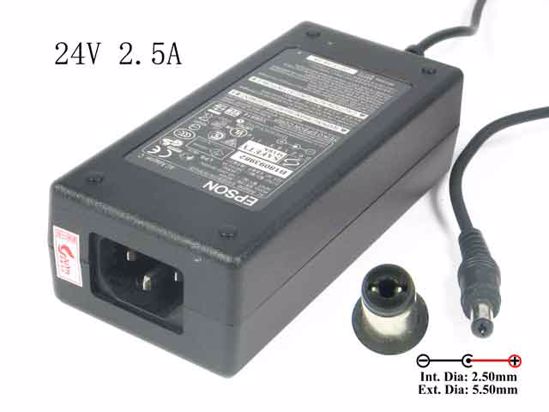 Epson M246A AC Adapter 20V Above 24V 2.5A, Barrel 5.5/2.5mm, C14