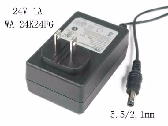 APD / Asian Power Devices WA-24K24FG AC Adapter 20V Above 24V 1A, 5.5/2.1mm, US 2-Pin