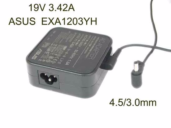 ASUS Common Item (Asus) AC Adapter- Laptop 19V 3.42A, 4.5/3.0mm, 3-Prong