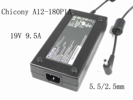 Chicony A12-180P1A AC Adapter- Laptop 19V 9.5A, 5.5/2.5mm, C14