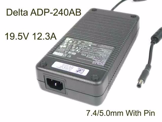 Delta Electronics ADP-240AB A AC Adapter- Laptop 19.5V 12.3A, 7.4/5.5mm W/Pin, C14