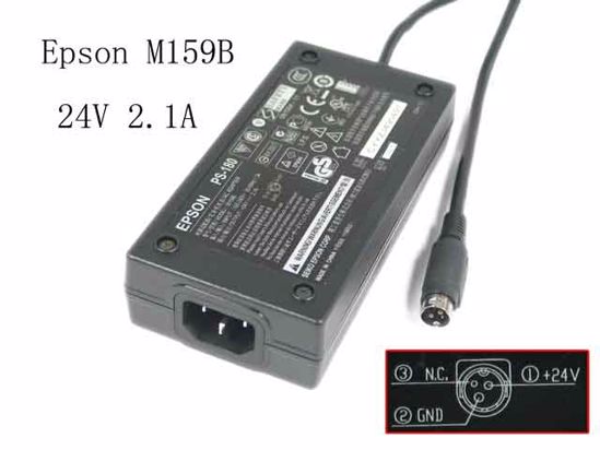 Epson M159B AC Adapter 20V Above 24V 2.1A, 3P P1=V