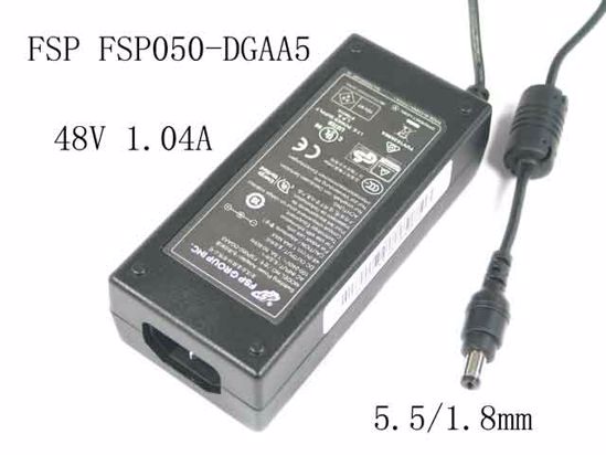 FSP Group Inc FSP050-DGAA5 AC Adapter 20V Above 48V 1.04A, 5.5/1.8mm, C14, NEW