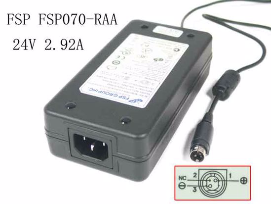 FSP Group Inc FSP070-RAA AC Adapter 20V Above 24V 2.92A, 3P P1=V