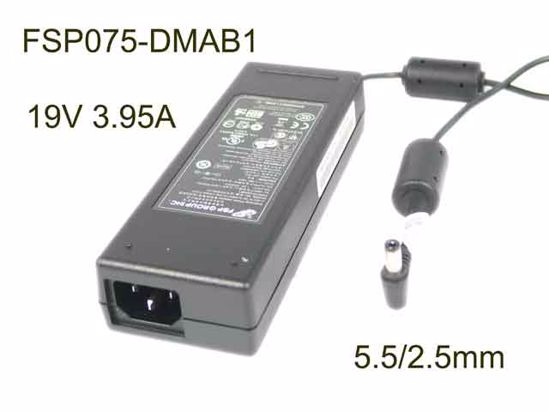 FSP Group Inc FSP075-DMAB1 AC Adapter- Laptop 19V 3.95A, 5.5/2.5mm, C14