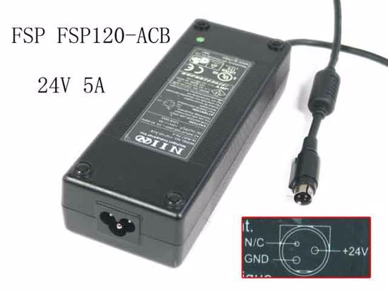 FSP Group Inc FSP120-ACB AC Adapter 20V Above 24V 5A, 3P P1=24V