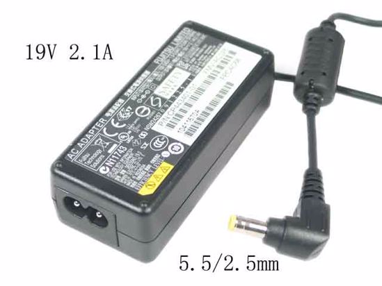 Fujitsu Common Item (Fujitsu / Fujitsu Siemens) AC Adapter- Laptop 19V 2.1A, Barrel 5.5/