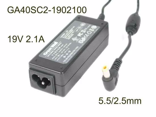 Great Wall GA40SC2-1902100 AC Adapter- Laptop 19V 2.1A, 5.5/2.5mm, 3-Prong