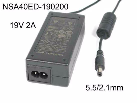 Harman / Kardon NSA40ED-190200 AC Adapter- Laptop 19V 2A, Barrel 5.5/2.1mm, 2-Prong