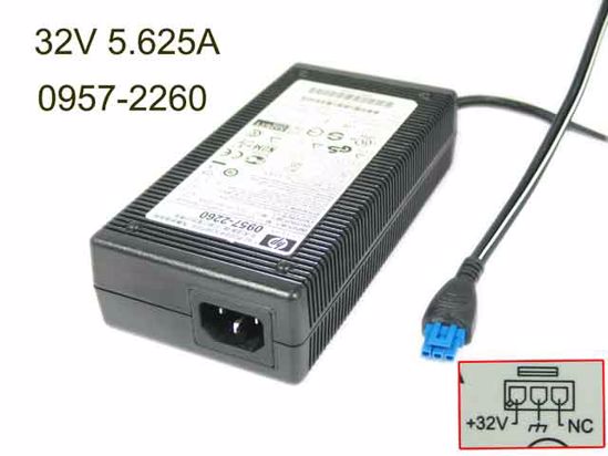 HP Common Item (HP) AC Adapter 20V Above 32V 5.625A, 3-Flat Hole, IEC C14