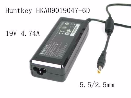 Huntkey HKA09019047-6D AC Adapter- Laptop 19V 4.74A, 5.5/2.5mm, 3-Prong