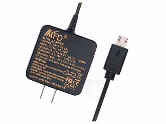 KFD KFD19237 AC Adapter- Laptop 19V 1.75A, Flat Tip, US 2P