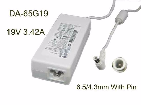 LG Common Item (LG) AC Adapter- Laptop 19V 3.42A, 6.5/4.3mm W/Pin, 3-Prong