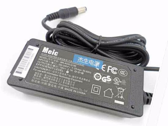 Meic MN-A040-G190 AC Adapter- Laptop 19V 2.1A, 5.5/2.5mm, 2-Prong