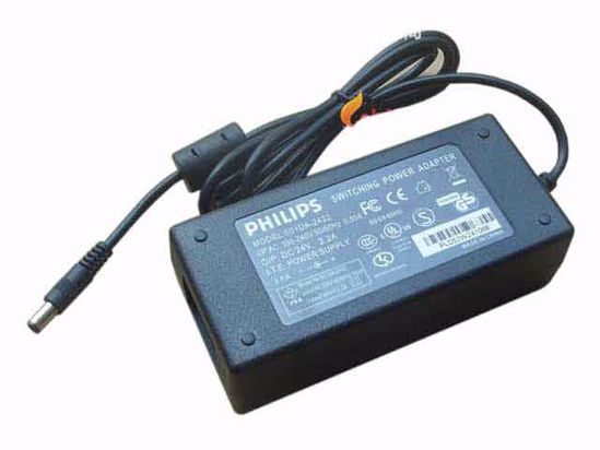 Philips Common Item (Philips) AC Adapter 20V Above 24V 2.2A, 5.5/2.1mm, 2-Prong