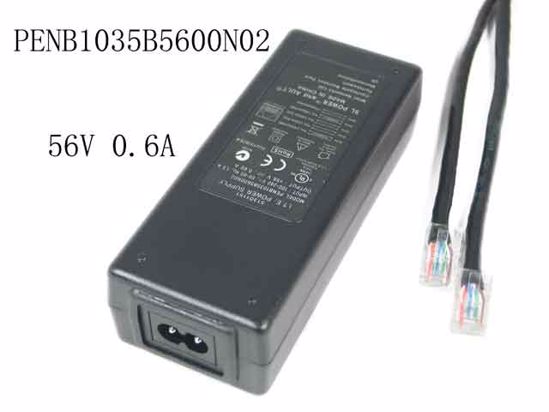 SL Power PENB1035B5600N02 AC Adapter 20V Above 56V 0.6A, RJ-45 X 2, 2-Prong