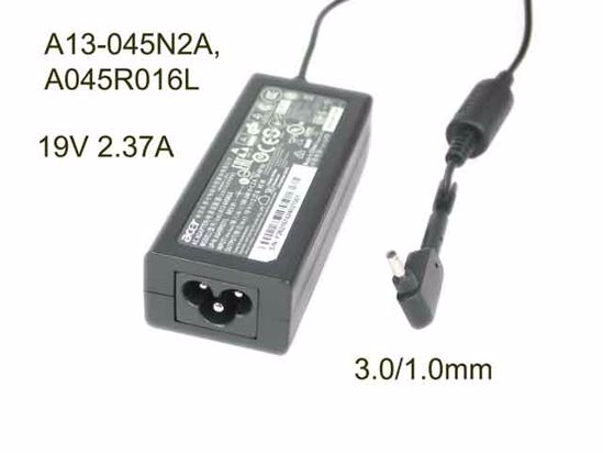 Acer Common Item (Acer) AC Adapter- Laptop 19V 2.37A, 3.0/1.0mm, 3-Prong, Z2