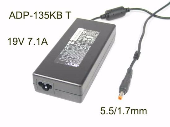 Acer Common Item (Acer) AC Adapter- Laptop 19V 7.1A, 5.5/1.7mm, 3-Prong, Z3