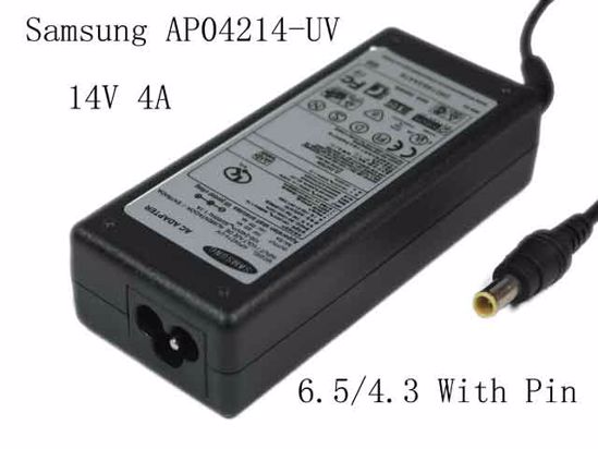 Samsung Laptop Common Item (Samsung Laptop) AC Adapter 13V-19V 14V 4A, 6.5/4.3 With Pin,