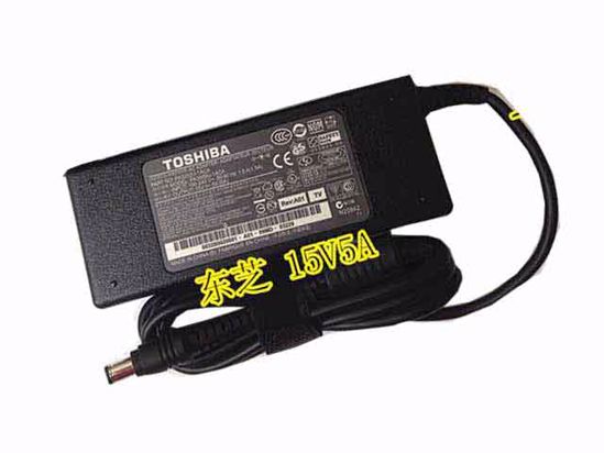 Toshiba Common Item (Toshiba) AC Adapter- Laptop 15V 5A, 6.3/3.0mm, 3-Prong, Z101