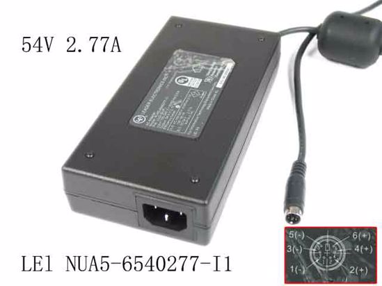 LEI / Leader NUA5-6540277-I1 AC Adapter 20V Above 54V 2.77A, 6P, C14