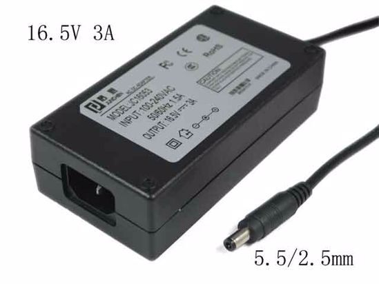 Other Brands Junchen AC Adapter 13V-19V 16.5V 3A, 5.5/2.5mm, C14, New