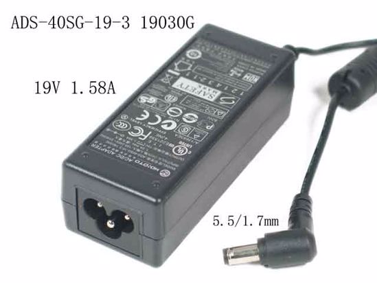 HOIOTO ADS-40SG-19-3 AC Adapter- Laptop 19030G, 19V 1.58A, 5.5/1.7mm, 3-Prong,