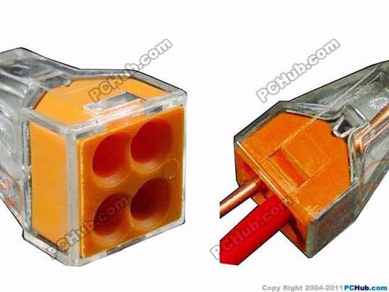 ACP Push Type AC Cord connector 4, 250V 14A, PCT-104, For 1-2.5mm2 hard wire