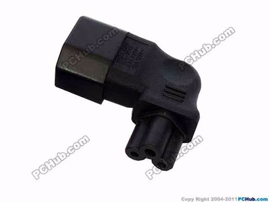 ACP Socket AC Cord connector C14 Male Convert to 3-Prong Female, 250V 10A, Bent