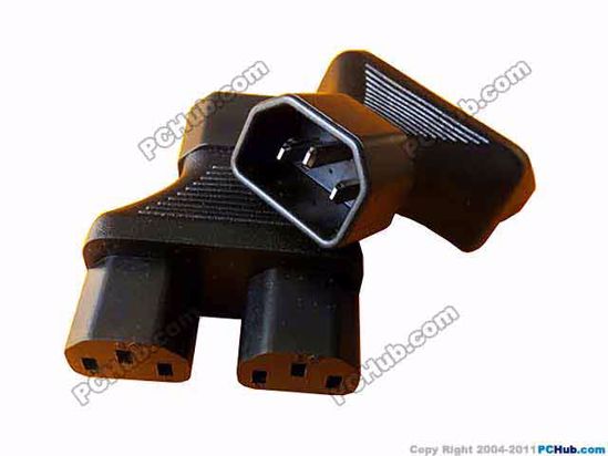 ACP Socket AC Cord connector C14 Male Convert to C13 Female x 2, 250V 10A, Stra