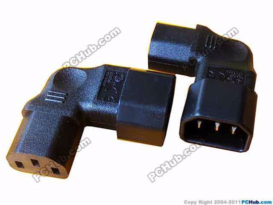 ACP Socket AC Cord connector C14 Male Convert to C13 Female, 250V 10A, Bent / F