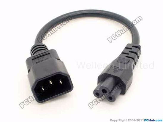 ACP Wire AC Cord connector C14 Male Convert to 3-Prong Female, 90 Watts, 200m