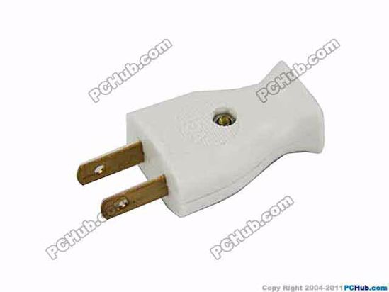 ACP Plug AC Cord Coupler Type 12a, US 2-Pin Male, 250V 15A, White